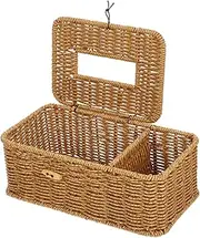 PHENOFICE Sturdy Desktop Tissue Dispenser Woven Rattan Tissue Box Inner Holder for Napkins