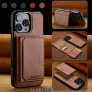 For iPhone 16 15 14 13 12 11 Pro Max 8 7 Magnetic Leather Removable Wallet Case
