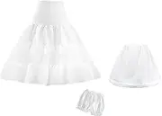 Girls Short Petticoat Set Retro Design Double Tier Lolita Costume for Wedding