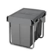 Domestique 40L Twin Slide Out Concealed Waste Bin - for a 450mm Cabinet - Bottom Mounted - Includes Optional Door Bracket