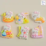 FOR JIBBITZ CROCS DIY樹脂配件可愛KITTY貓飾品髮夾奶油膠手機殼鞋釦頭繩萌粒DIY ZYZ