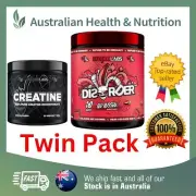 FACTION LABS DISORDER PRE WORKOUT & CREATINE TWIN PACK + FREE SAME DAY POST