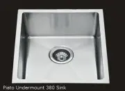 380mm Piato Square Handmade Brushed Undermount Kitchen Sink 1.2mm Thick S/Steel