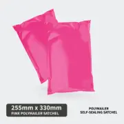 255mm x 330mm+40mm Pink Poly Mailer Plastic Mailing Satchel Courier Shipping Bag