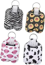 4pcs Perfume Bottle Set Keychain Bottle Cover Mini Cosmetic Carrier Flip Cap Lotion Container Lotion Travel Bottle Protector Portable Travel Bottles Clamshell Decorate