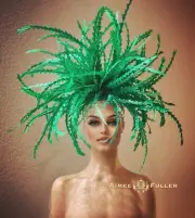 Aimee Fuller Kentucky Derby Fascinator Green Feather Hat St. Patrick's Day Hat