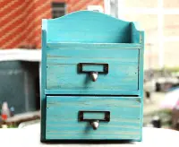 在飛比找Yahoo!奇摩拍賣優惠-Boo zakka 收納櫃 雙層 抽屜木櫃 2格 抽屜木盒 