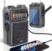 Portable Shortwave Radio with Bluetooth, Flashlight, SOS Alarm, and White Noise