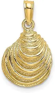 [JewelryWeb] 10.8mm Gold Clam Shell Charm