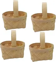 CIMAXIC 4pcs Mini Wooden Candy Storage Baskets for Weddings and Parties Safe Material for Treats and Playtime and Home Decor
