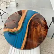 Round Epoxy Coffee Table Resin Countertop Bar Table Wood Walnut Table Home Decor