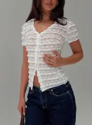 Into Your Eyes Textured Top White