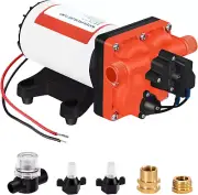 High Pressure 12 Volt RV Water Diaphragm Pump 5.5GPM 70Psi,On Demand 12V DC Self