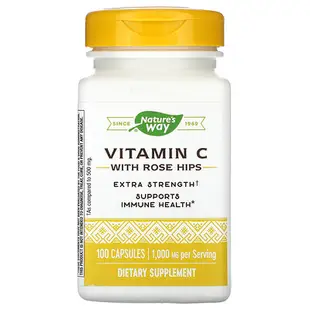 [iHerb] Nature's Way Vitamin C With Rose Hips, 1,000 mg, 100 Capsules