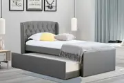 Istyle Dupont King Single Trundle Storage Bed Frame Fabric Grey