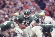 Michigan State QB Jimmy Raye in action vs Notre Dame East Lansing - Old Photo