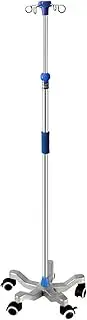 Rolling IV Pole w/5 Wheels & 4 Hooks Portable IV Drip Stand w/Cast Iron Base IV Bag Holder Mobile Medical Infusion Stand for The Elderly Patient