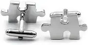 [Vcufflinks] Simplicity Jigsaw Puzzle Piece Silver Tuxedo Shirts Cufflinks