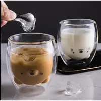 在飛比找蝦皮購物優惠-Cute Bear Double-layer Coffee 