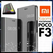For XIAOMI POCOPHONE POCO F3 CLEAR VIEW FLIP CASE SMART BOOK MIRROR LUXURY F 3