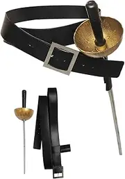 Cekalue Kids Puss Cosplay Sword Adjustable Leather Holder Belt Medieval Pirate Rapier Scabbard Cat in Boots Costume Accessory