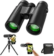 12x42 Binoculars for Adults High Powered with Upgraded Tripod and Phone Adapter - Usogood HD Binoculars with Low Light Vision - Waterproof Binoculars for Bird Watching Cruise Ship Hunting Travel