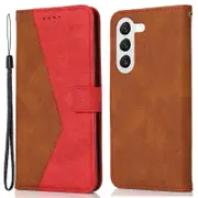 For Samsung Galaxy S24 Case Color Splicing Phone Wallet Cover
