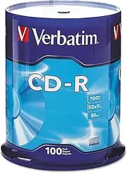 Verbatim CD-R 700MB 80 Minute 52x Recordable Disc - 100 Pack Spindle