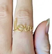 Love Script Wire Ring 14k Gold Filled