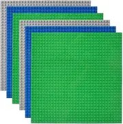 Lekebaby Classic Baseplates Building Base Plates for Building Bricks 100% Compatible with Major Brands-Baseplates 10" x 10", Age 3 and up, 6 Pack
