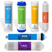6 Months Alkaline Reverse Osmosis System Replacement Set – 6 Filters – 50 GPD