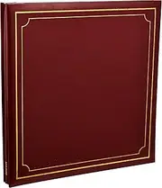 ARPAN Extra-Large 32x26cm Self Adhesive Photo Album 24/Sheets 48/Sides Leather Look Padded Cover Post Bound (Red)
