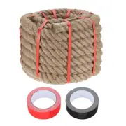 1.3 Inch x 44ft Heavy Thick Natural Jute Rope Twine Rope with 2 Roll Tapes