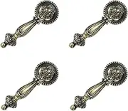 FarBoat 4Pcs Cabinet Tear Drop Pull Knobs Pendant Antique Decorative Handle Zinc Alloy Hardware for Furniture Dresser Closet Drawer (L2.6in Bronze)