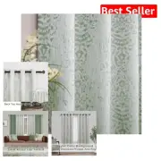 Light-Filtering Sage 52x72 Inch Drapes - Modern Jacquard Curtains (Set of 2)