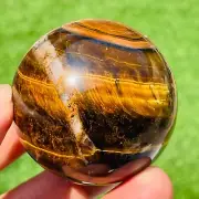 193g Natural Gold Tiger's-eye Sphere Crystal Ball Specimen Healing