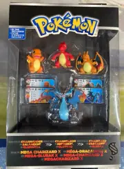 Pokemon Tomy 4 Figures, Mega Charizard X, Charmander, Charmeleon BRAND NEW