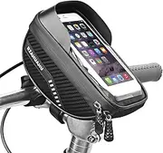 Bicycle Phone Mount Bags, Waterproof Front Frame Top Tube Bag with Touch Screen Phone Holder Case Cycling Bike Phone Tool Bike Storage Bag Pack