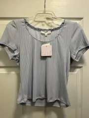 Wild Skye Clear Sky Light Blue Junior Teen Girls Top Size Large New With Tags