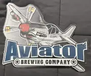 NEW Aviator Brewing Company Airplane Shark Mustang Wrapped BEER Sign Tin Tacker