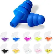 50 Pairs Ear Plugs for Sleeping Noise Cancelling, Reusable Silicone Sound Blocking Earplugs, Waterproof Noise Reduction Ear Plugs for Shooting, Swimming, Concerts, Snoring