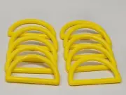 10 Vintage Yellow Plastic Faux Wood Grain Texture 2" Dee Macrame Craft Rings