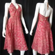 BCBG paprika paisley halter dress 0 NWT