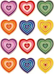 [SENIURIS] 12 Pcs Love Brooch Pins Bulk, Rainbow Color Heart Enamel Pins, Heart Shape Fashion Shiny Brooch., Alloy Steel, no gemstone