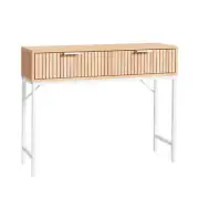 Artiss Console Table 2 Drawers 92CM Pine White Hallway Entrance Desk Storage