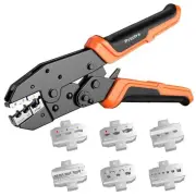 6 PCS Crimping Tool Set, Ratcheting Wire Crimper Tool for Heat 6PCS