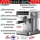 Devanti 20 Bar Coffee Machine Espresso Maker Milk Frother Latte Cafe Cappuccino