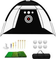 Golf Driving Net,Golf Training Net with Chipping Mat | Professional-Grade Foldable Training Aid, Multi-Functional Golfing Accessories for Men Golfer Father