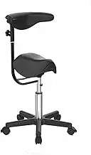 Saddle Stool,Movable Arm Chair,Height-Adjustable Swivel Stool,for Home/Office/Beauty Salon/Barber Shop,Load-Bearing 130kg