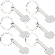 HOUDERCO 6Pcs Trolley Tokens with Keyring Convenient Portable Openers for Shopping Carts Zinc Alloy Design Easy to Detach for Daily Use